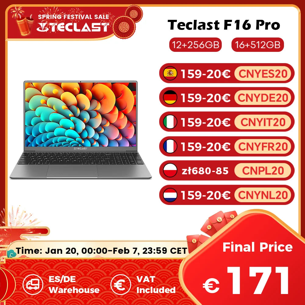 TECLAST F16Pro Laptop 15.6 inch